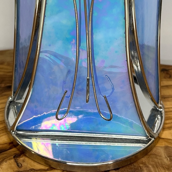 Stained Glass Angel Tea Light Votive Candle Holder Blue 6” Irish Images 3D NEW - Picture 5 of 15